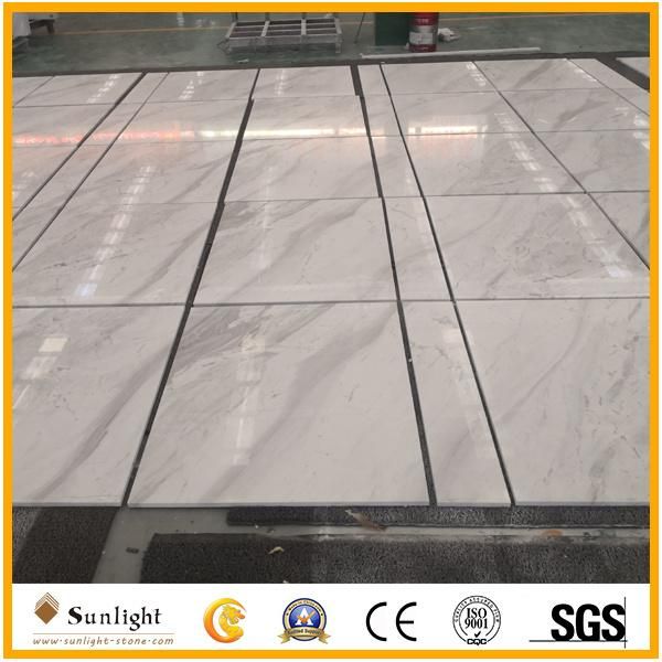 Customize Natural Volakas White Marble Floor Tiles for Kitchen/Bathroom Flooring