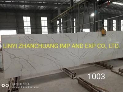 Super Quality 3200X1600 Venus Calacatta Gold Artificial Quartz Stone Slab for Kitchen Countertop