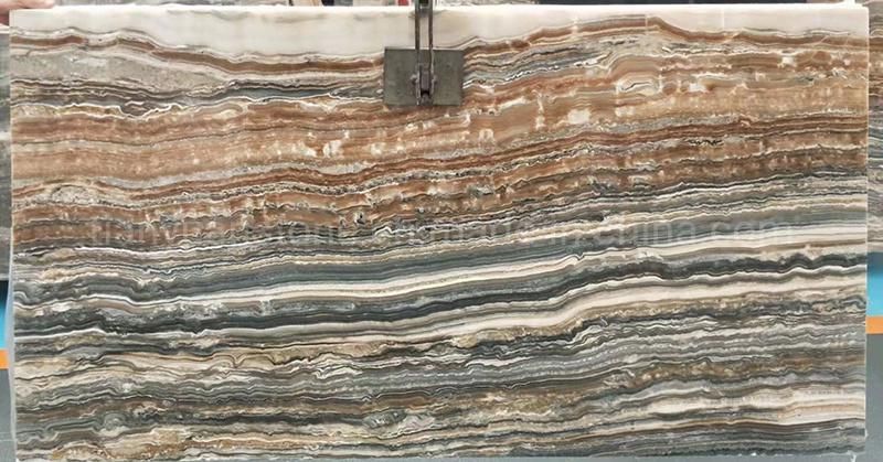 Popular Straight White Wooden Vein Onyx Jade Tiles for Floor, Wall