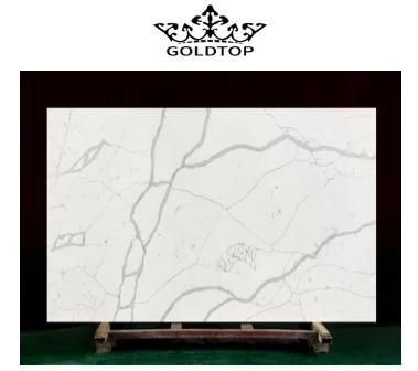 Bright White Level Calacatta Artificial Quartz for Kitchen Top Countertops