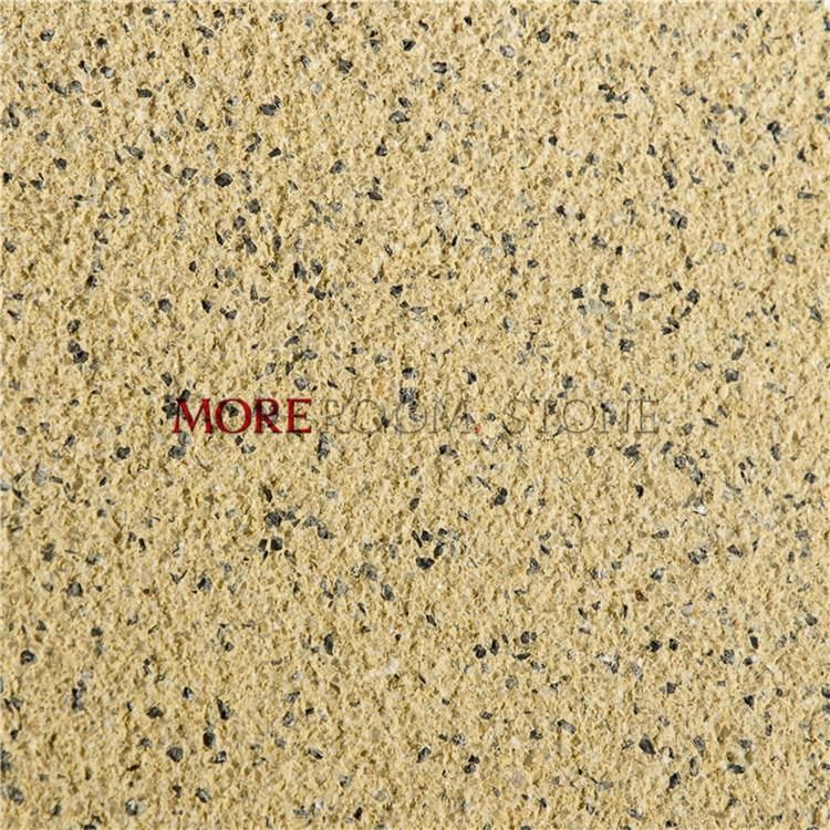 Small Glass Chip Quartz Texture Yellow Terrazzo Stone Tile