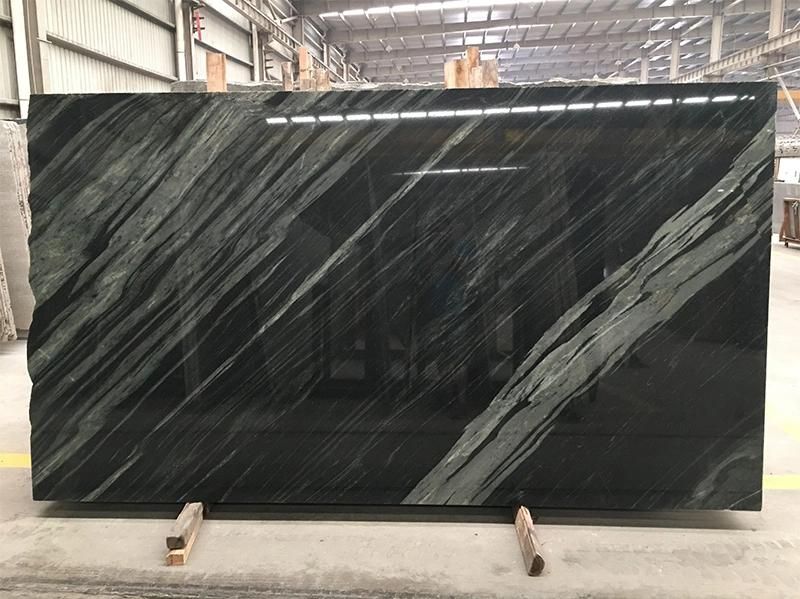 Natural Polished Milky Way Green Marble Slab for Coutertop, Wall, Floor Decoration Step Vanity Top