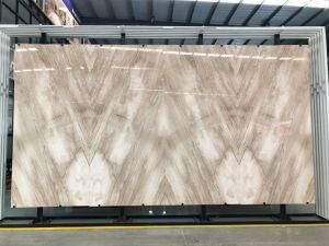 Bookmatched Polished Daino Beige Marble Slabs