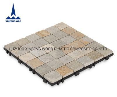 Plastic Base Stone Surface Interlocking DIY Tiles