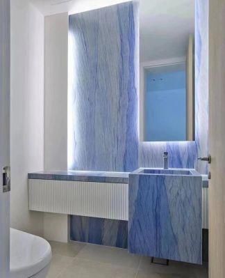 Luxury Stone Polished Indoor Decoration Macaubas Blue Slab Granite Countertop