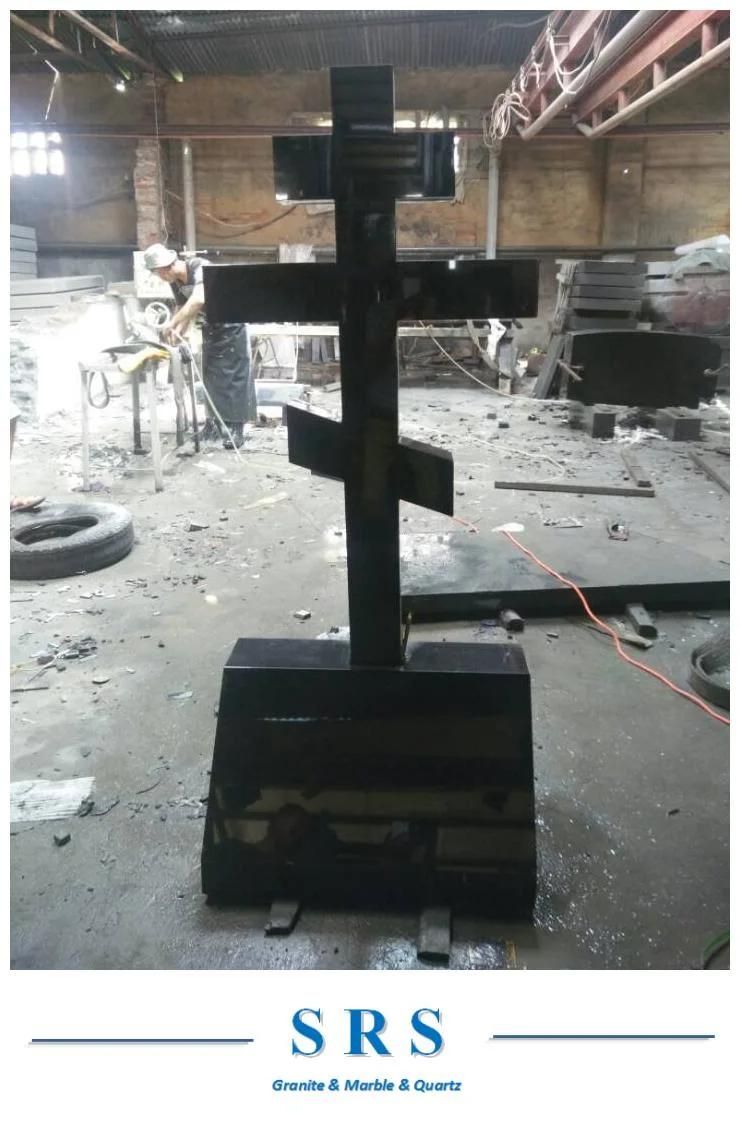 Chinese Granite Headstone and Tombstone with Crossing Design