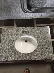 China Cheapest Granite Stone Vanity Top Kitchen Countertop with Sinks