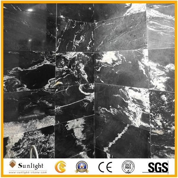 Chinese Cheap Luxury Black Polished, Flamed Nero Fantasy Granite Tiles
