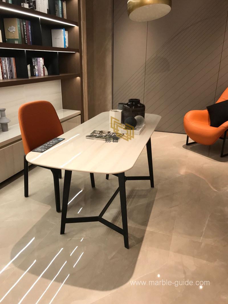 Big Thin Slab Honed Light Grey Sintered Stone Artificial Marble for Countertop/Background/Wall/Flooring/Vanity