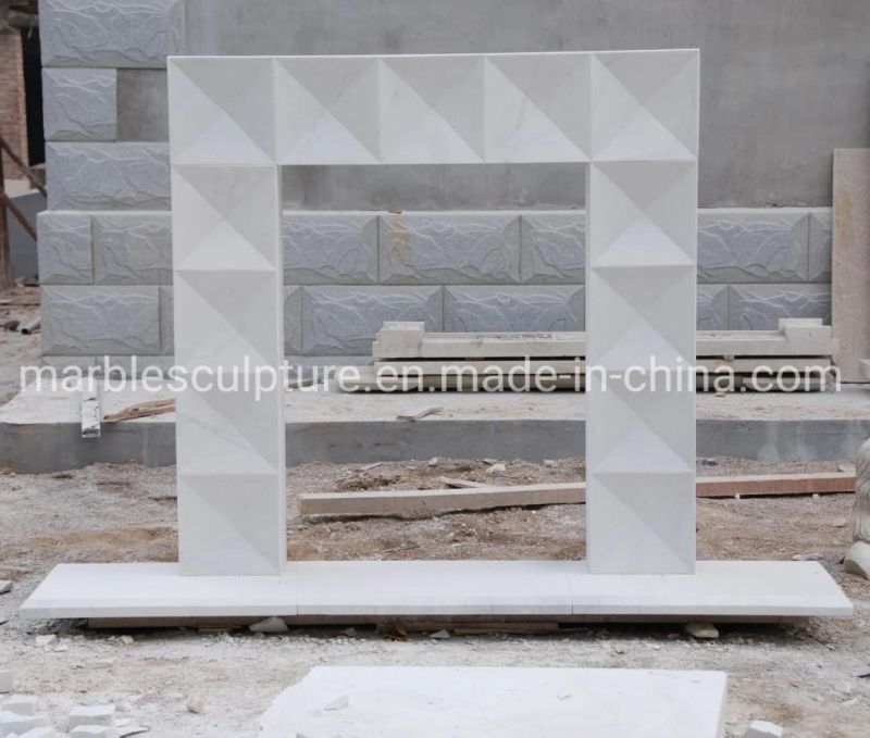 Simple Style Morden White Marble Stone Fireplace Home Decoration (SYMF-266)