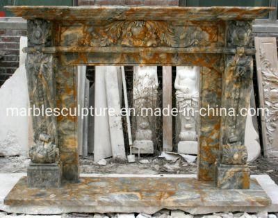 Natural Stone Carved Indoor Decorative Marble Fireplace (SYMF-150)