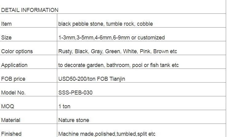 Rock Stone Black Pebble for Floor Paving