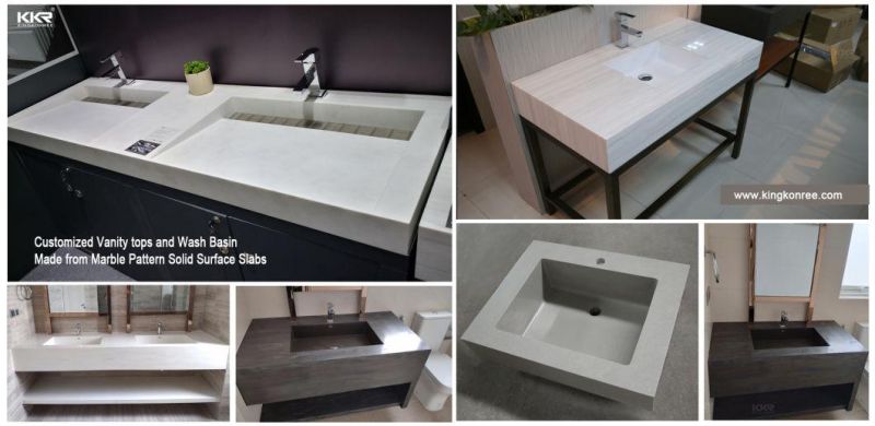 Custom Artificial Solid Surface Stone Marble Pattern Polish Vanity Tops Counter Tops