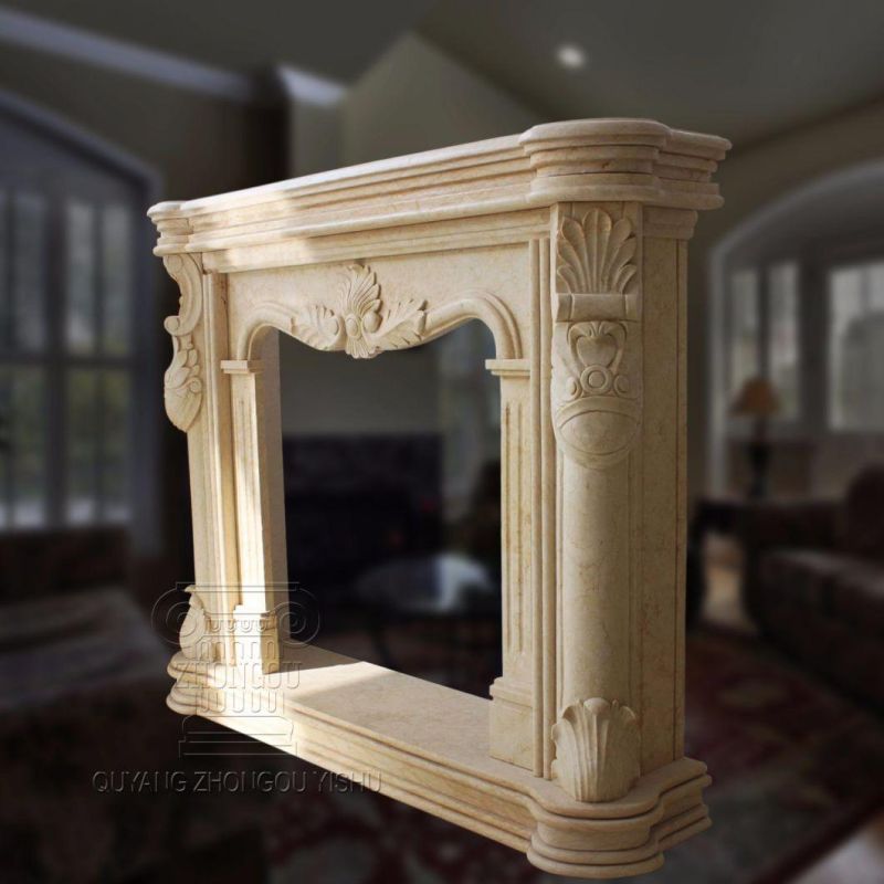 Contemporary Simple Marble Fireplace
