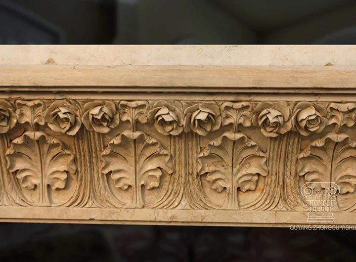 Stone Granite Carving Good Hand-Carved Quality Overmantel Marble Fireplace