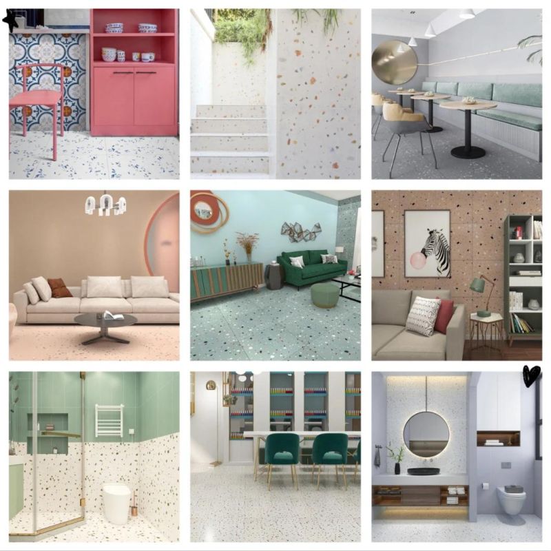 Colorful Antique Terrazzo Tiles for Bathroom Living Room Stairs Floor