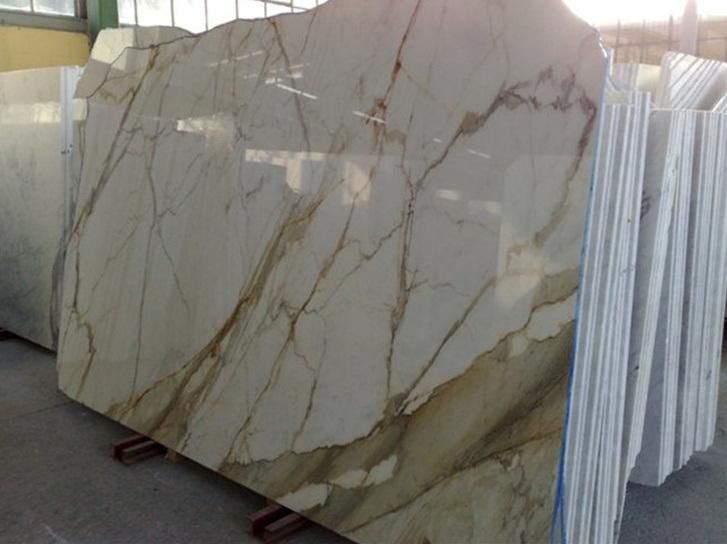 Natural Calacatta Gold Marble Flooring/Wall/Background/Countertops for Airport/Garden/Hotel Project Stone Engineering