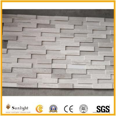 Cheap Natura Polished Wood White Marble Culture Stone Wall Tiles