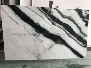 Natural Bookmatched Panda White Marble for Kitchen/Bathroom/Wall/Flooring/Stair/Tile/Cladding