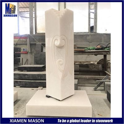 Factory Price Modern Style Hunan White Marble Gravestone for Sale