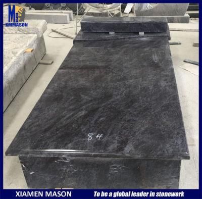 Traditional Western Style Bahama Blue Granite Polishing Headstone for Churchyard