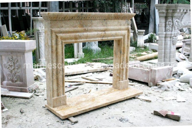 Antique Travertine Stone Carving Marble Fireplace for House Decoration (SY-MF321)