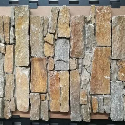 Building Material Rustic Slate Meshed Cement Wall Tiles Stacked Stone Slate Cultured Stone