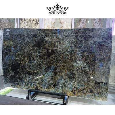 Luxury Stone Indoor Decoration Polished Blue Labradorite Slab Granite Vanity Top