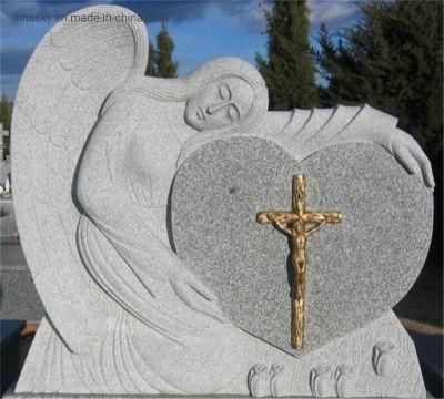 G603 G633 Silver Grey Granite Angel Monument Headstone Tombstone