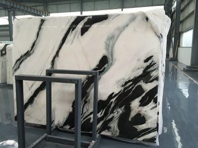 Panda White Marble Stone Gangsaw Slabs Polished Floor/Wall Panels Tiles