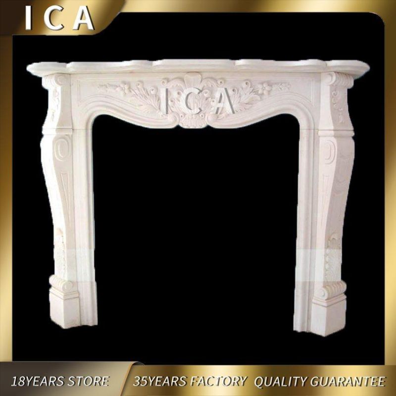 Luxury Living Room Modern Marble Stone Classical Fireplace