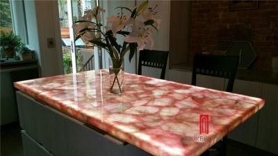 Natural Rosa Pink Quartz Semi Precious Stone Countertop Slab