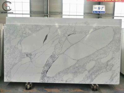High Quality Calacatta Engineered Artificial Quartz Stone Slab for Table Top Kitchen Bathroom