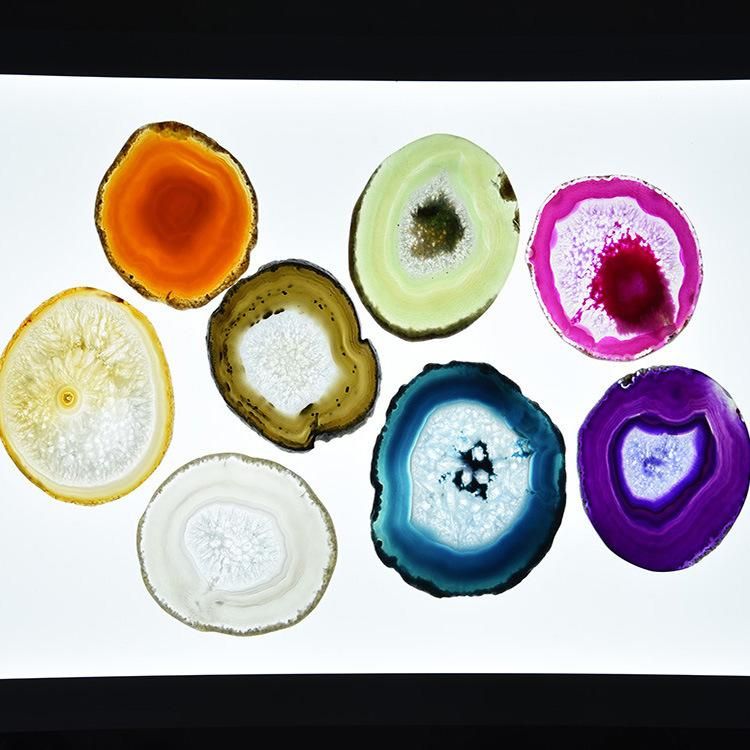 Smooth Surface Natural Stone Agate Coasters Slices Cup Mat