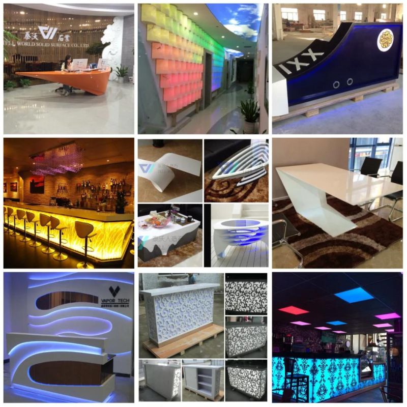 Red Color Boat Shape Reception Desk for Office