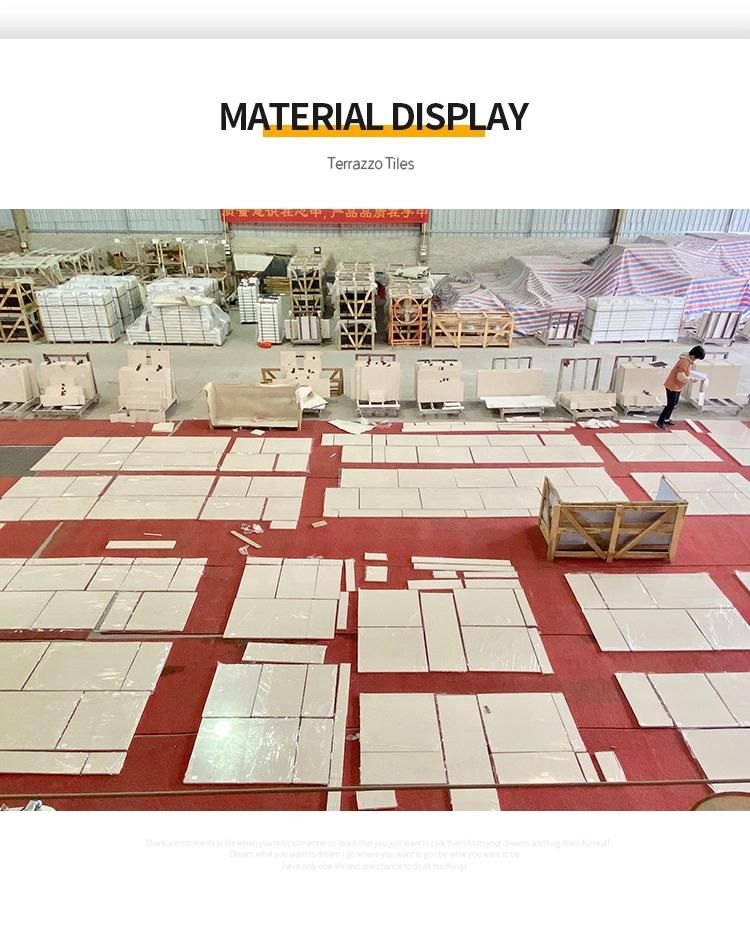 High Quality Beige Terrazzo Tiles Polishing Finished Project Cut to Size Quartz Stone Slabs Tiles Slabs Artificial Marble Tiles