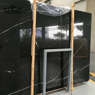 China Black Nero Marquina Marble Slabs for Floor/Tiles/Stair/Wall/Countertop/Vanity/Kitchen/Bathroom/Sink