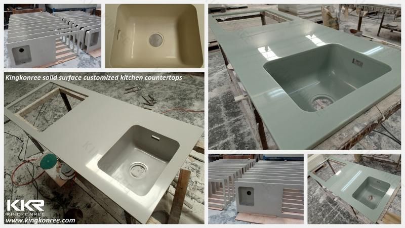 Kkr Factory Decorate Material Customized Artificial Stone Marble Pattern Kitchen Countertops