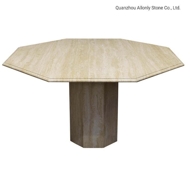 Honed Marble Stone Side Table Travertine Coffee Table for Living Room