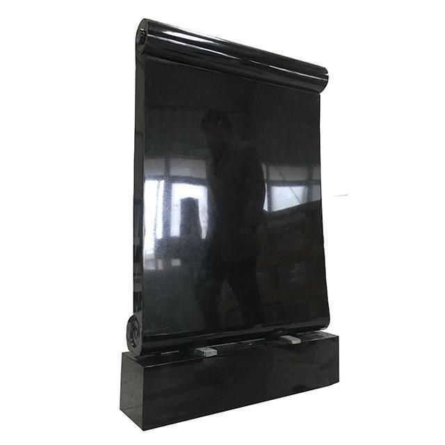 High Polished Absolute Black Granite Upright Gravestone Slab