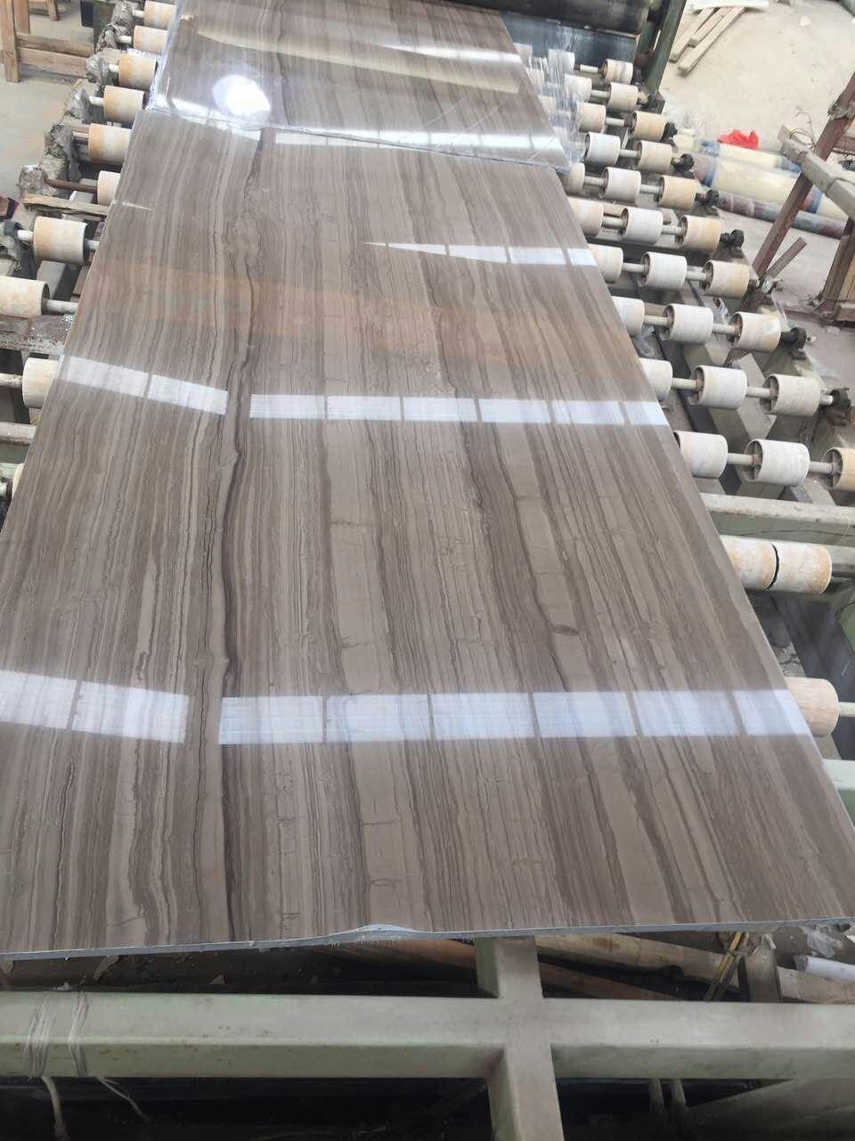 Chinese Natural Coffee Brown Wooden Marble Stone Tiles/Slabs for Flooring and Walling