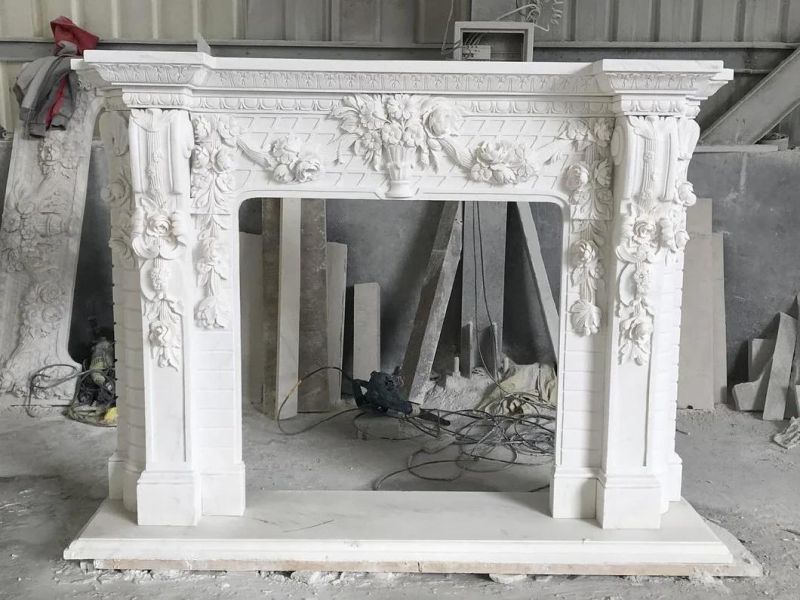 Modern Design Marble Fireplaces Mantel Surround Carving Fireplace
