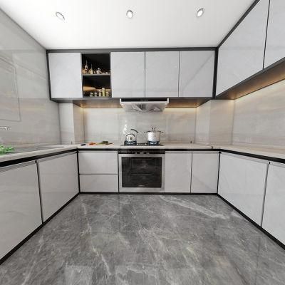 Customized Project Kitchen Marble Countertop White Marble Stone Drawers Top Kitchen Benchtops