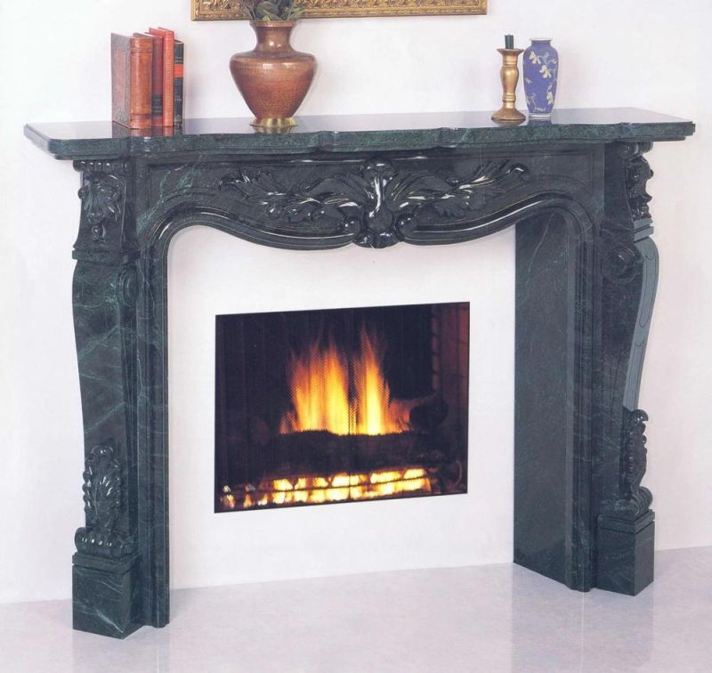 Sandstone Beige Color Fireplace Mantel Marble Fireplace Handcarving