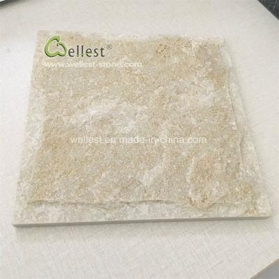Natural Split White Beige Quartzite Wall Tile with Chiseled on Edges