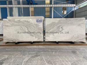 Beautiful Bookmatched Volakas White Marble Slabs for Wall Design