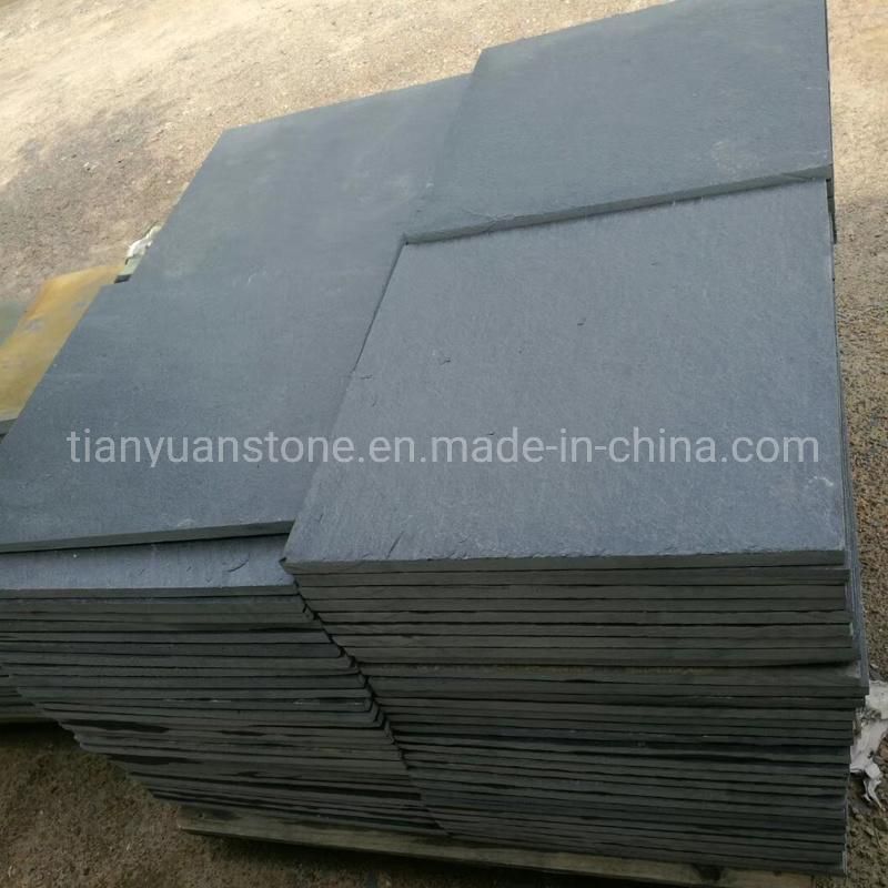 Riven Black Slate Driveway Paving Stone, Patio Cobble Stone