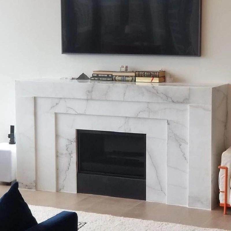 White Marble Fireplace Mantels for Room
