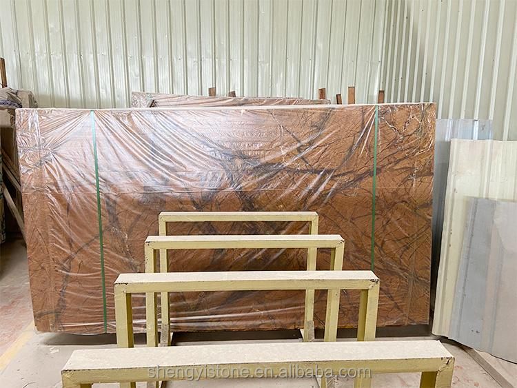 Hot Selling Nice Natural Marble Stone Wholesale Rain Forest Brown Marble Rainforest Large Slabs