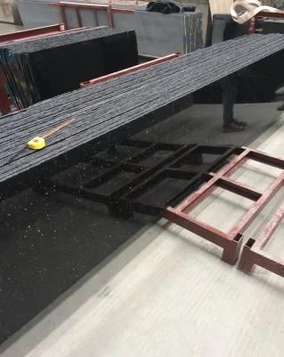 China Natural Black Galaxy Granite Slabs for Kitchen Countertop